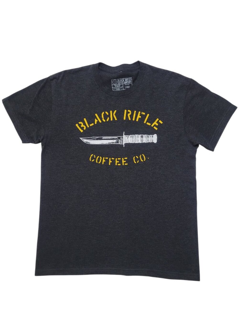 Black Rifle Coffee Company BRCC Graphic T Shirt Charcoal Heathered Black Large